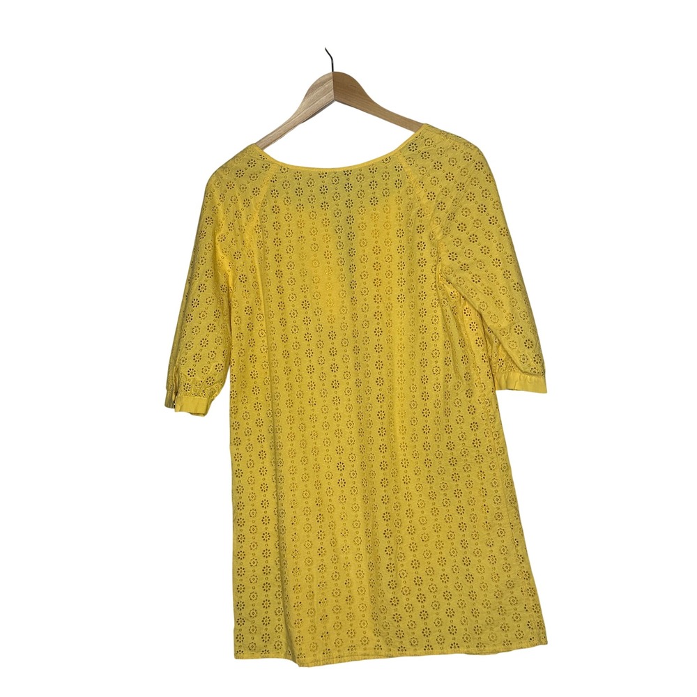 Y2K Juicy Couture Yellow Eyelet Boho Mini Dress Cottagecore Medium - Picture 7 of 9